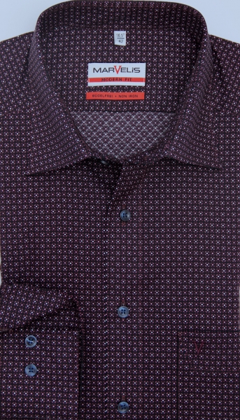 Marvelis Hemd extra lg. Arm 69cm, Modern Fit -rose/schwarz- 72176930